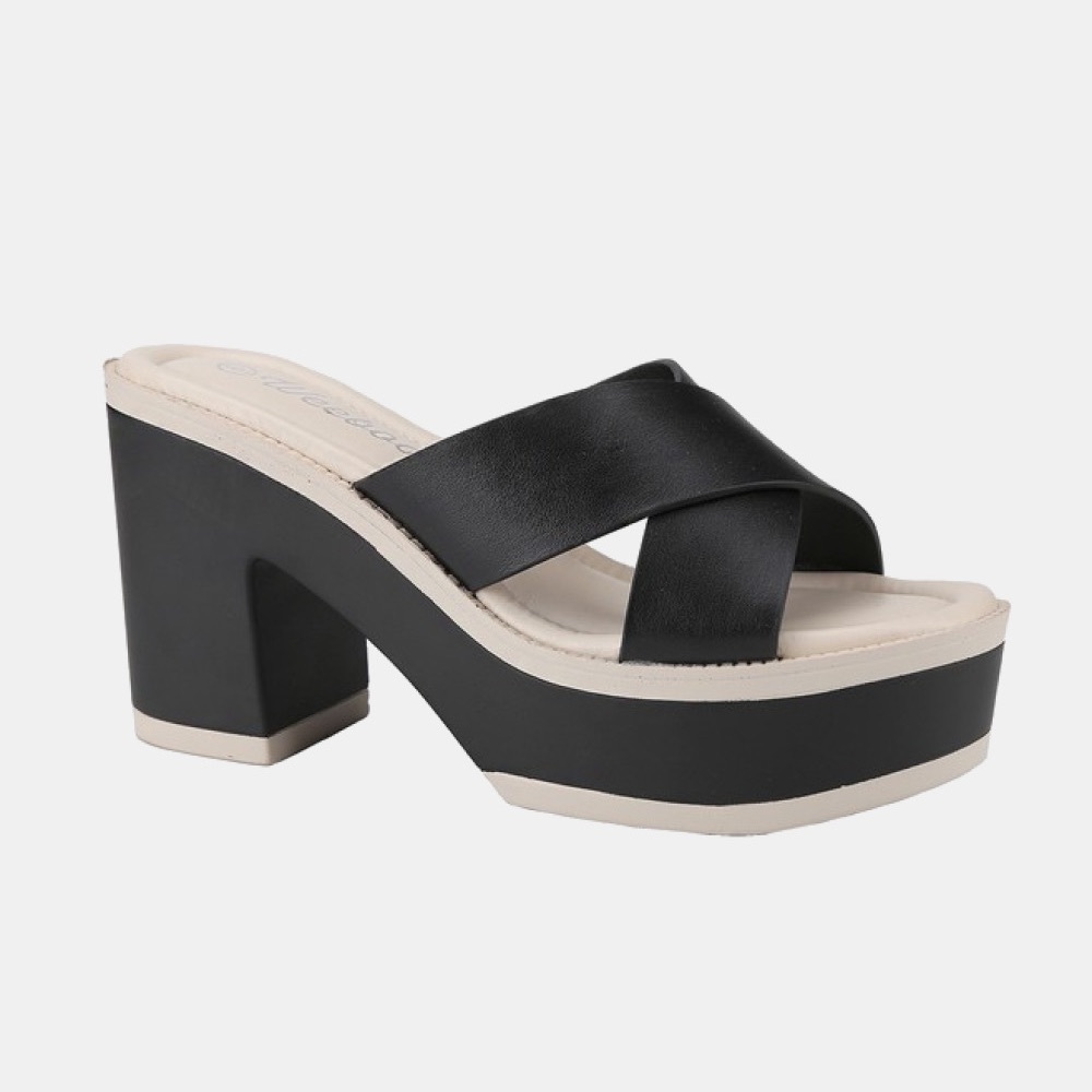 Cherish The Moments Contrast Platform Sandals in Black